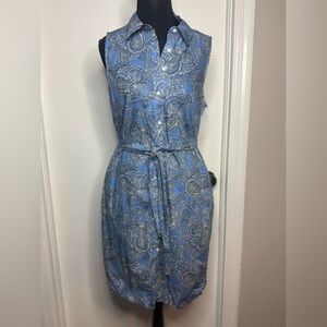 Tommy Hilfiger Women’s Sleeveless Collard Button Front Waist Mini Shirt Dress